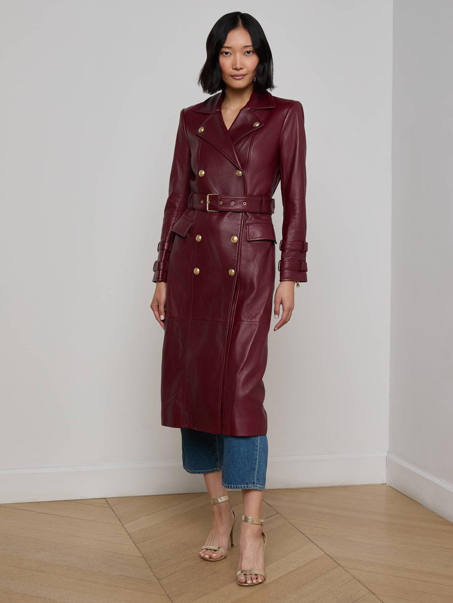 Celina Leather Trench Coat
