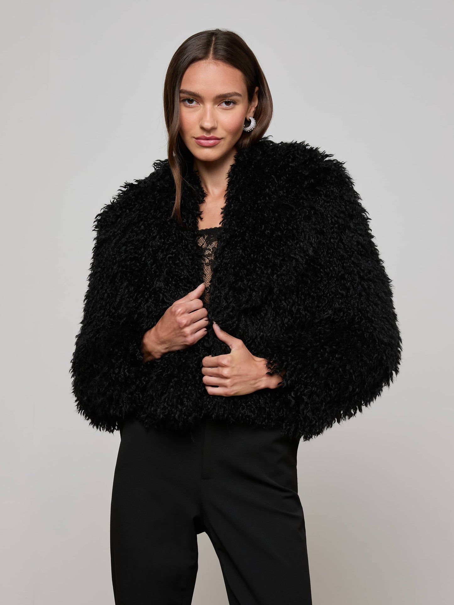 Aura Cropped Faux Fur Jacket