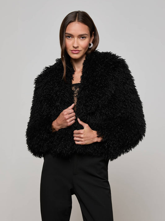 Aura Cropped Faux Fur Jacket