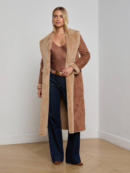 Citron Faux Fur Maxi Coat