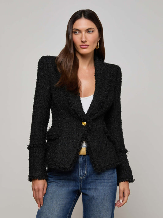 Kaisley Frayed Trim Blazer