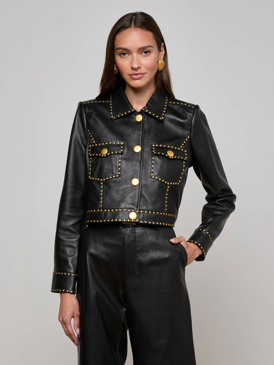 Winsome Studded Leather Jacket