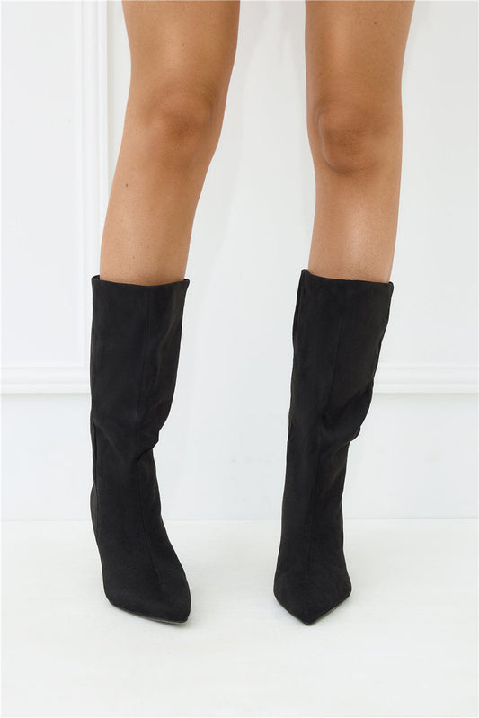 Nour Boots Black Suede