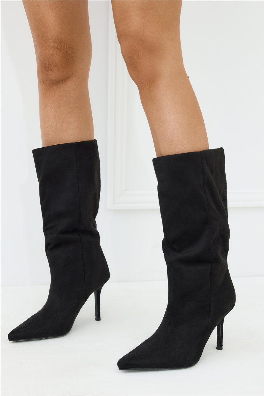 Nour Boots Black Suede