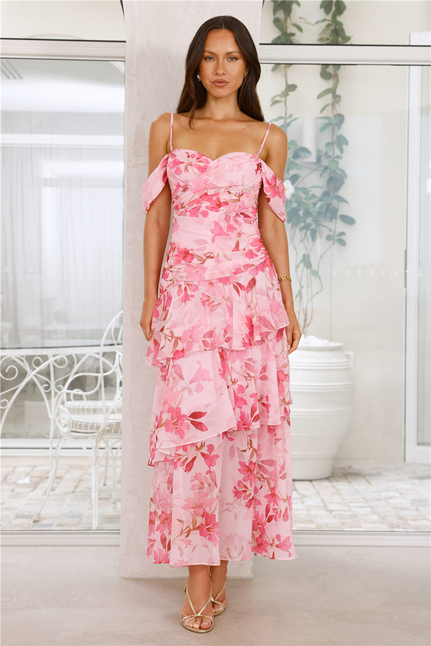 Glimmering Grace Maxi Dress Pink