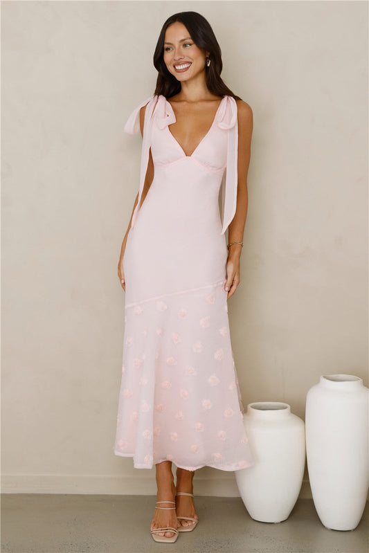 Whispering Petals Maxi Dress Pink