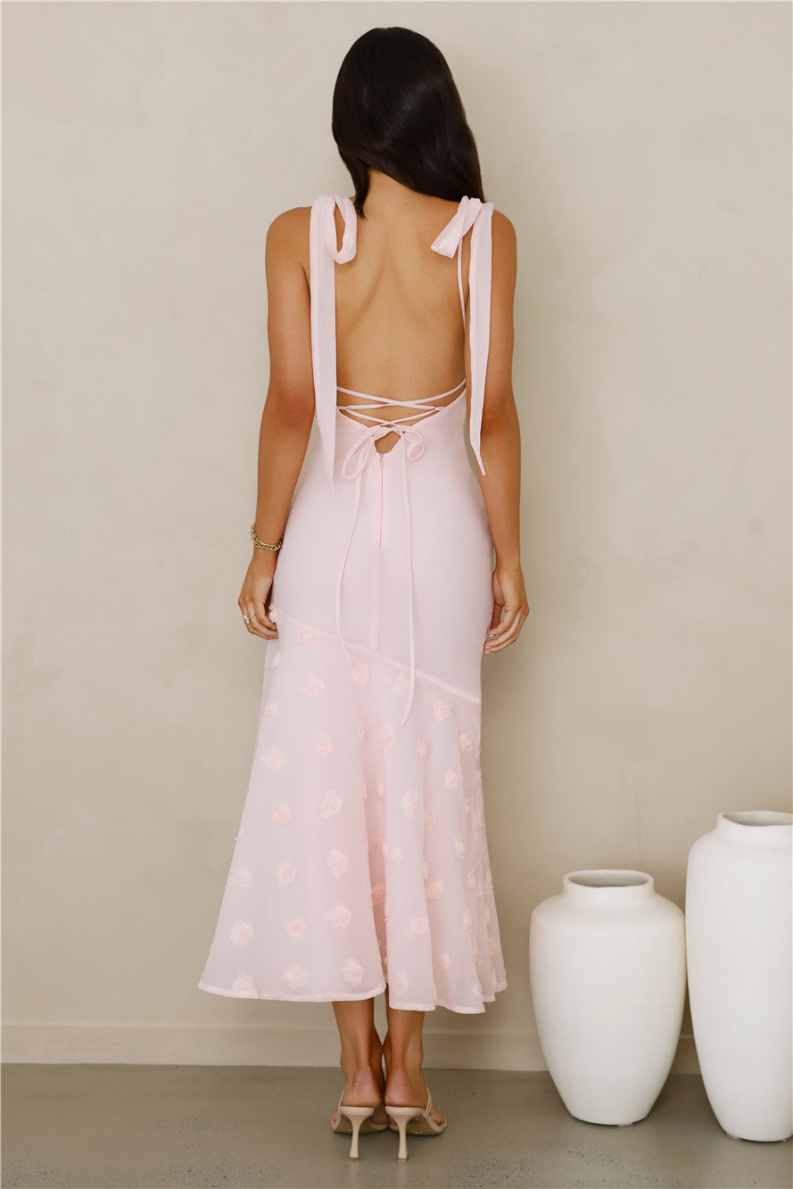 Whispering Petals Maxi Dress Pink