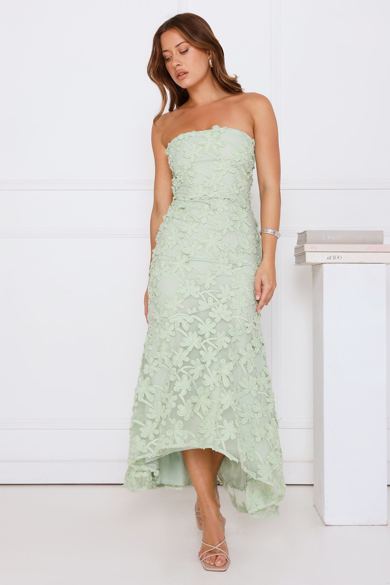 Urban Petal Strapless Maxi Dress Sage