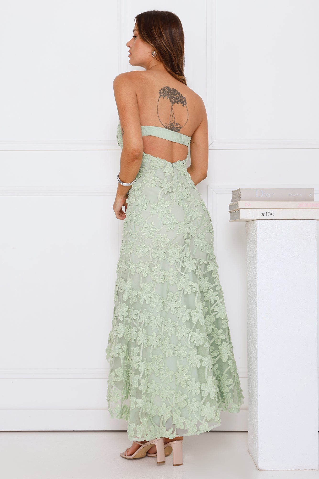 Urban Petal Strapless Maxi Dress Sage