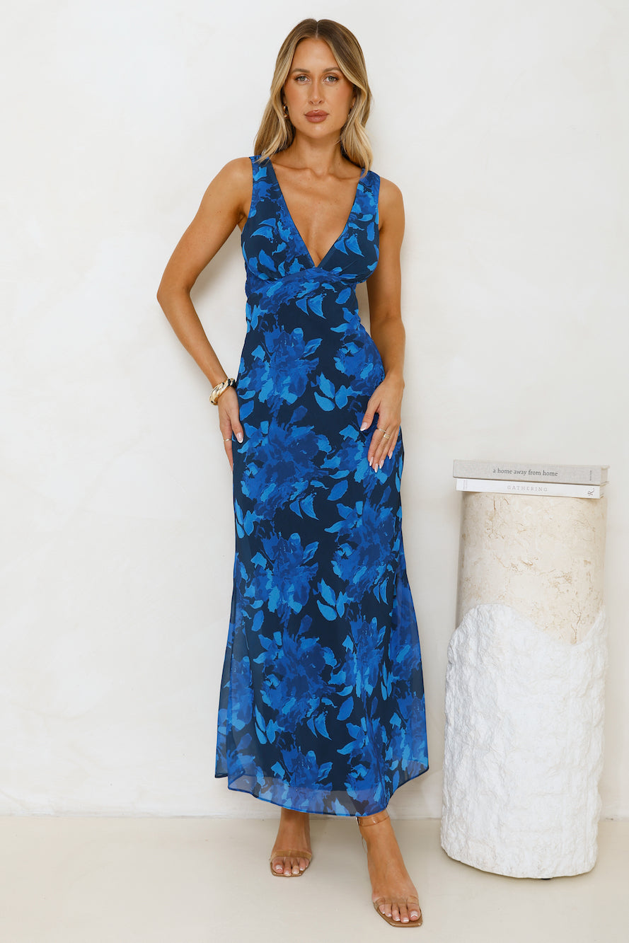 Let's Twirl Maxi Dress Blue