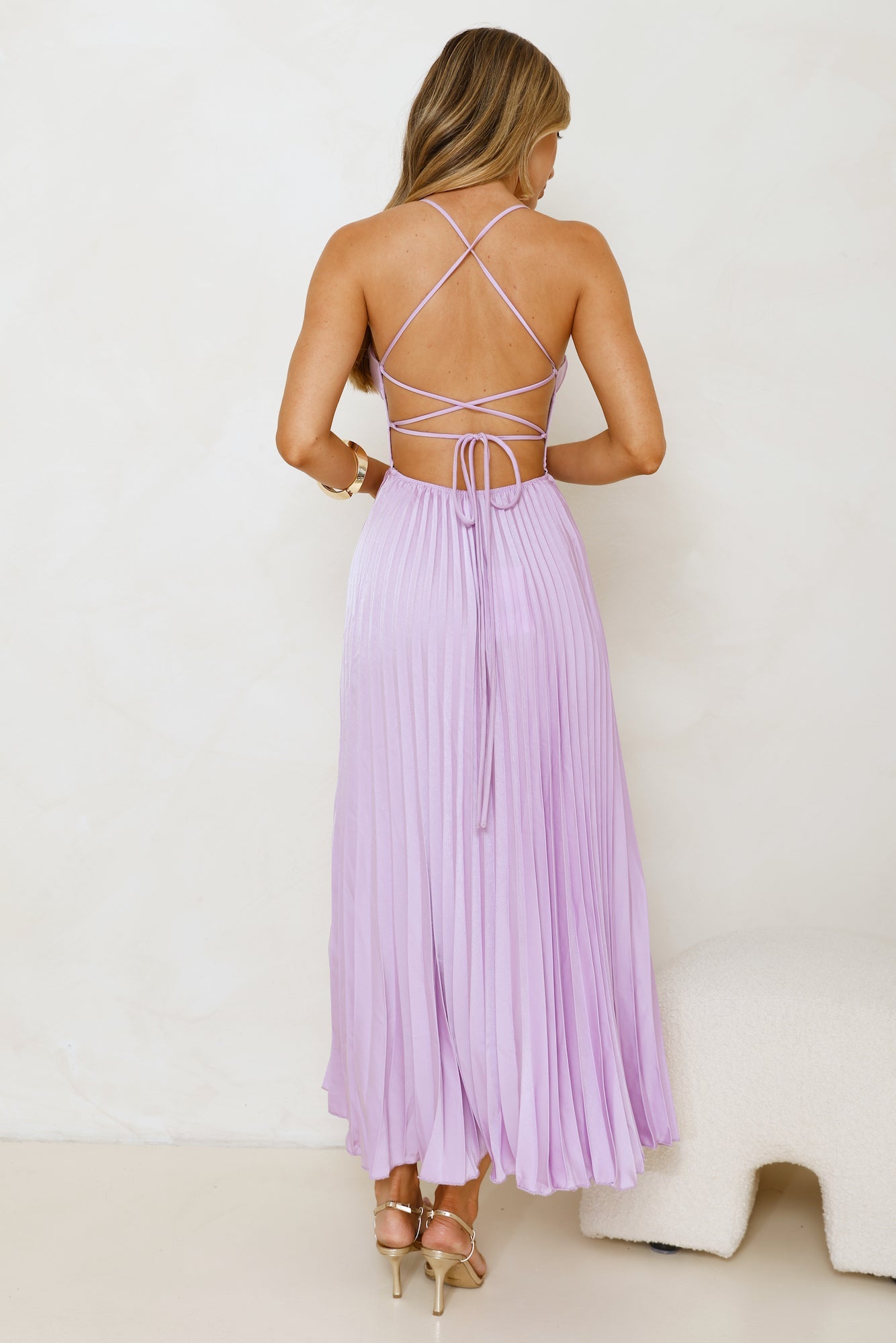 Exclusive Invite Satin Maxi Dress Lilac