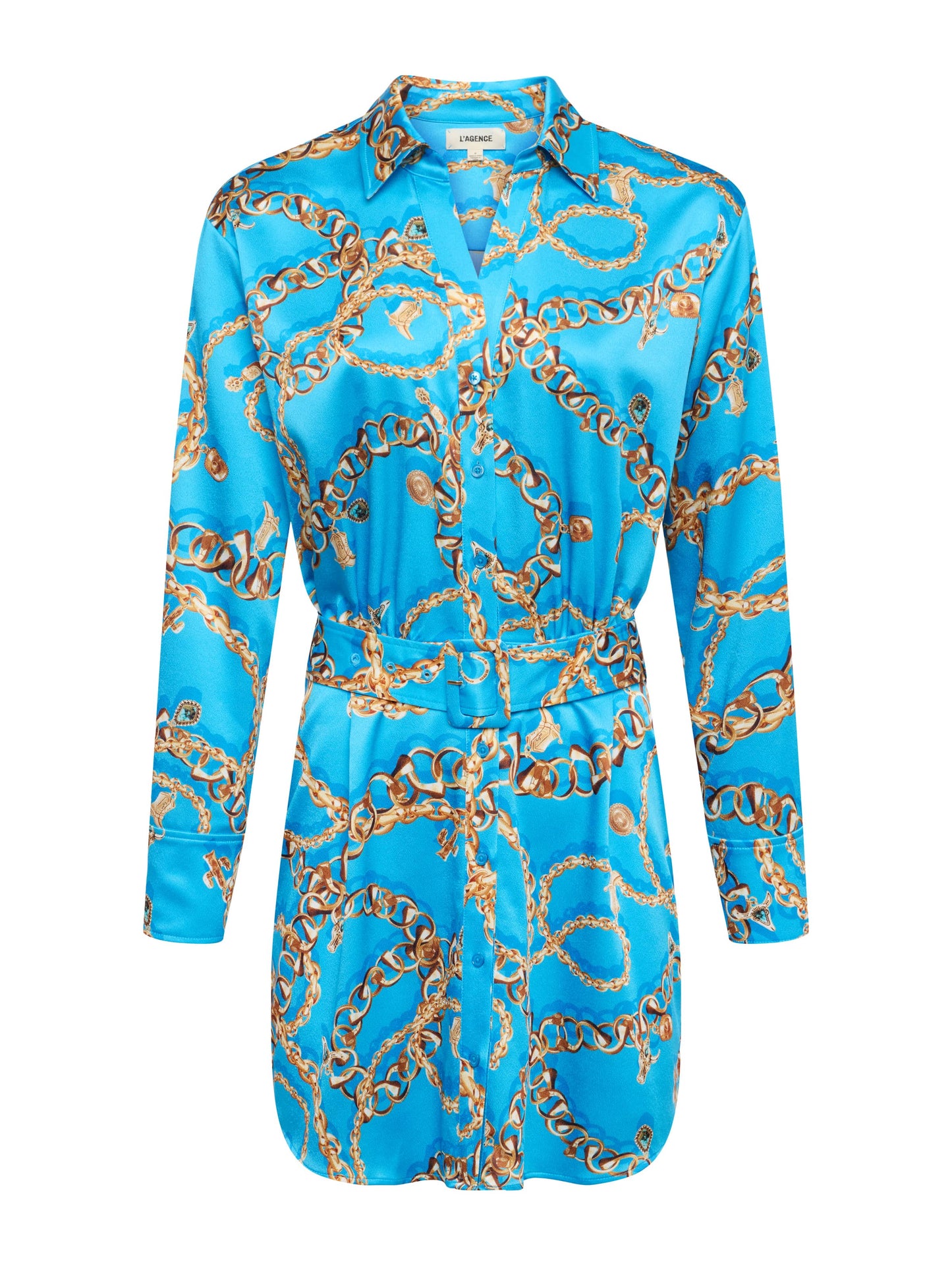 Demie Satin Shirt Dress