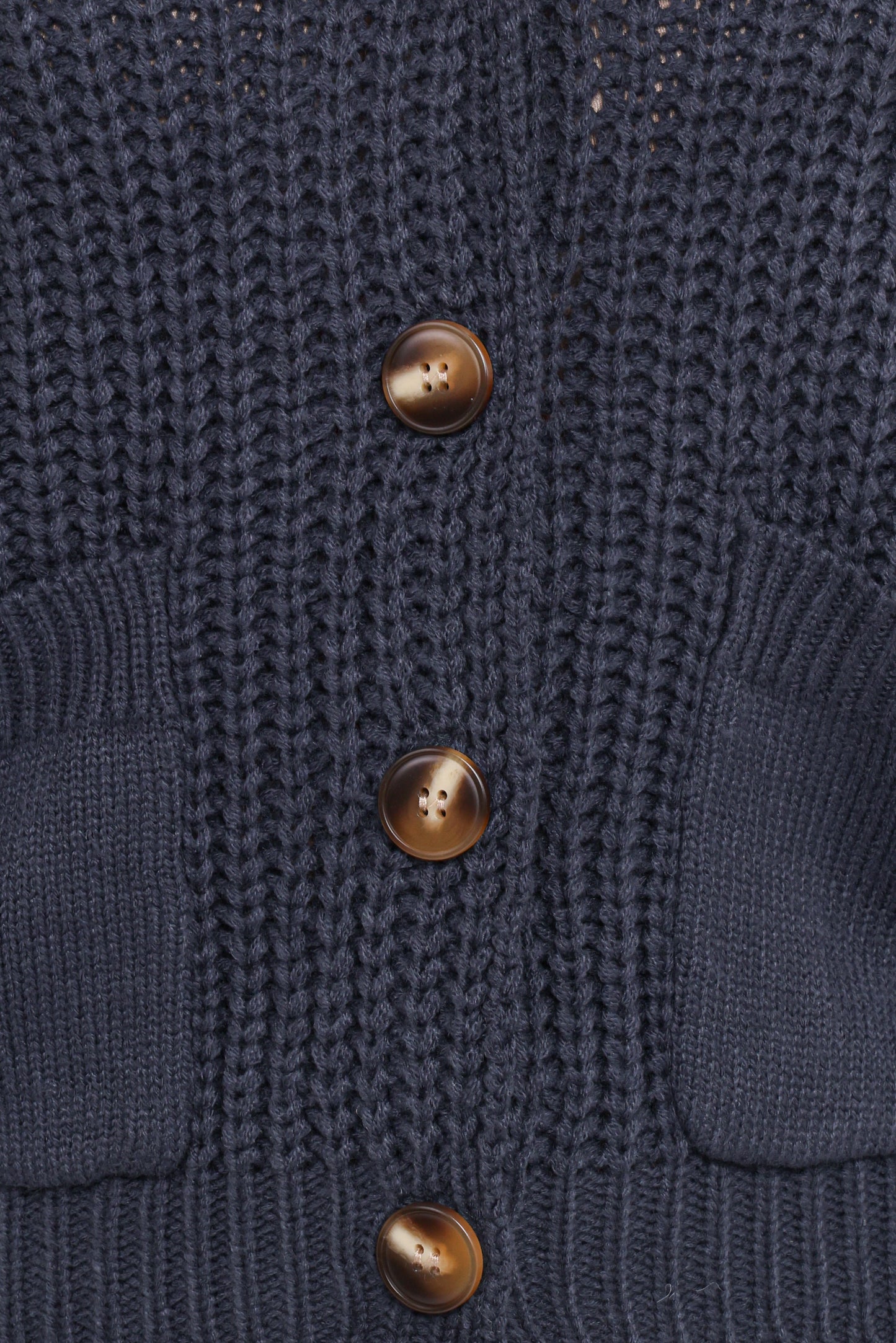 Amelia Oversize Collar Button Cardigan - Navy