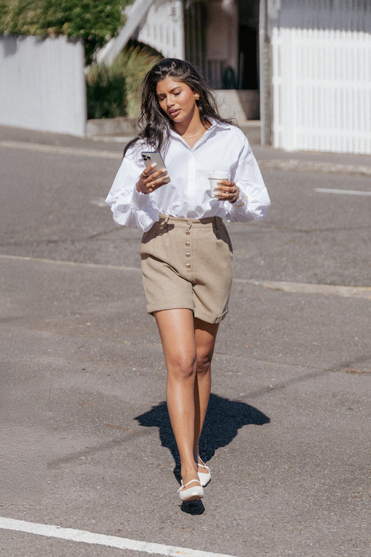Briggs Long Sleeve Shirt - White