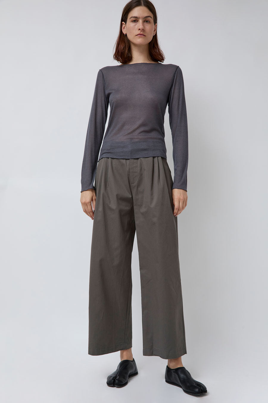 Deiji Studios Two Layer Pant  in Charcoal