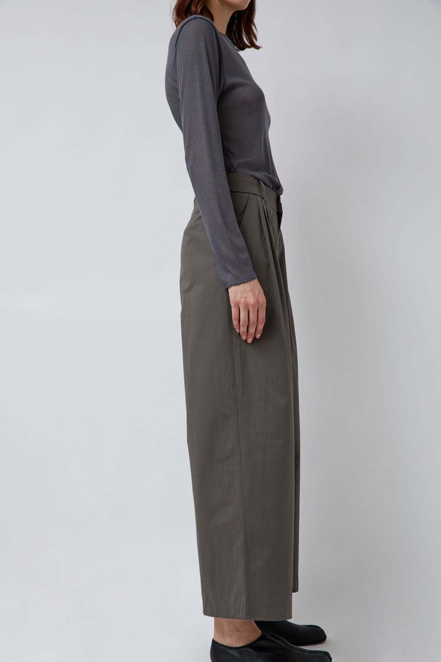 Deiji Studios Two Layer Pant  in Charcoal