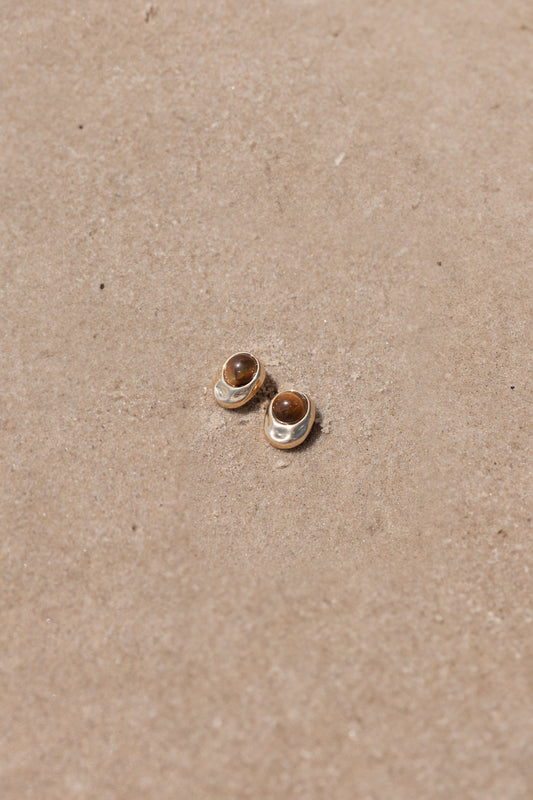 Nova Earrings - Brown/Gold