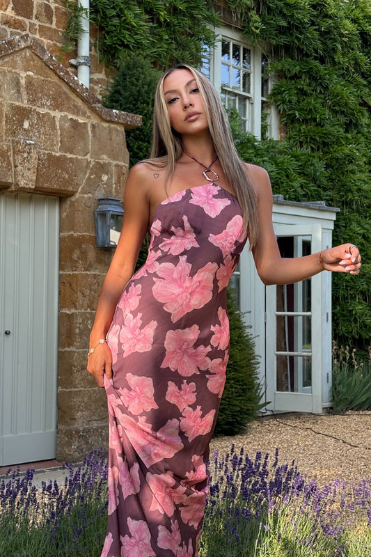 Dove Song Halter Maxi Dress Floral