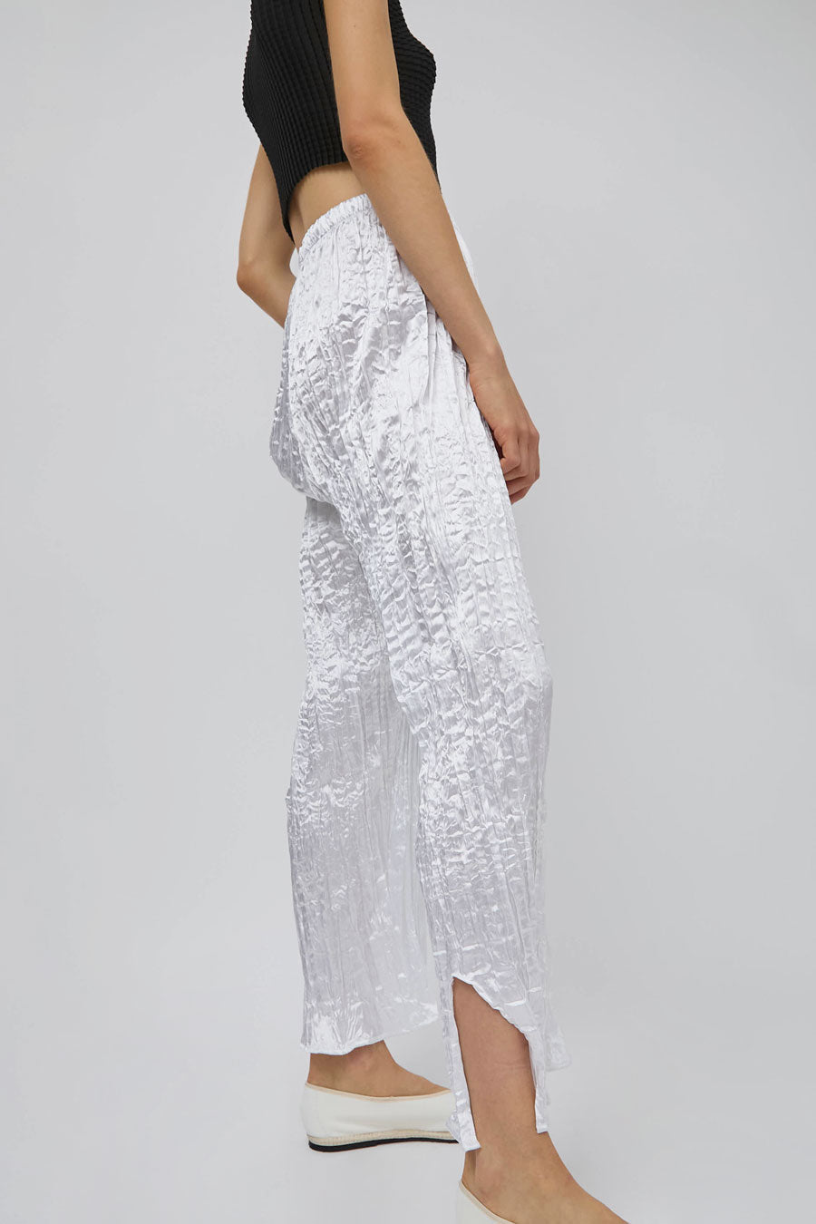 Nin Studio Crinkle Pant in Pearl