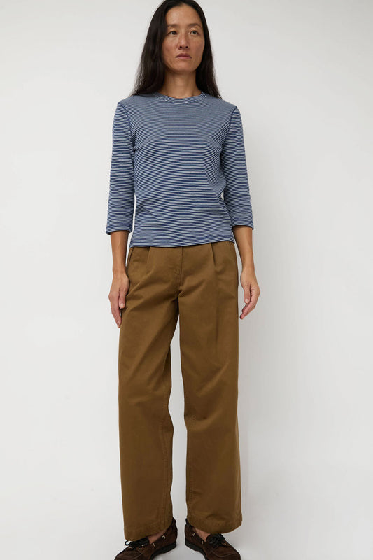 Nothing Written Gato Straight Tuck Pants in Khaki Brown