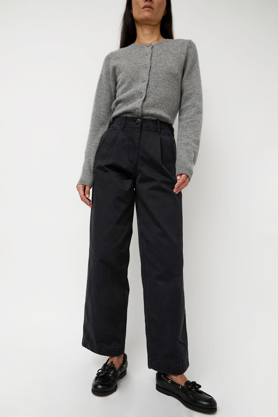 Nothing Written Gato Straight Tuck Pants in Navy
