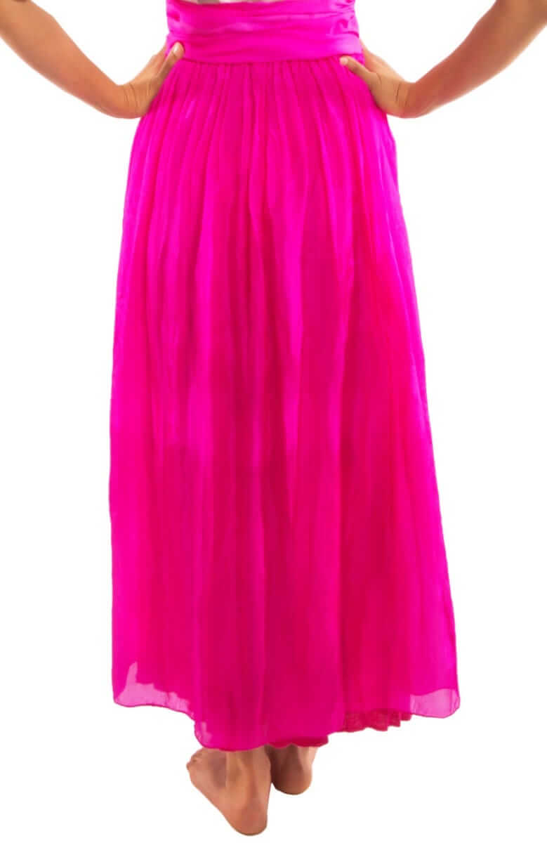 Silk Long Skirt with Sash