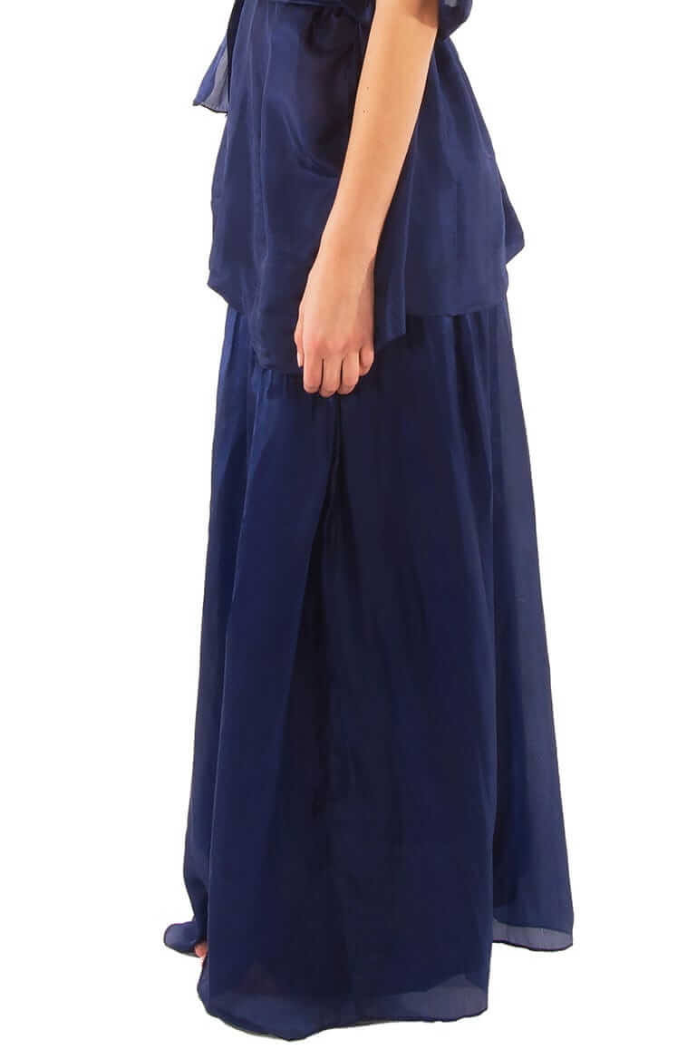 Silk Long Skirt with Sash