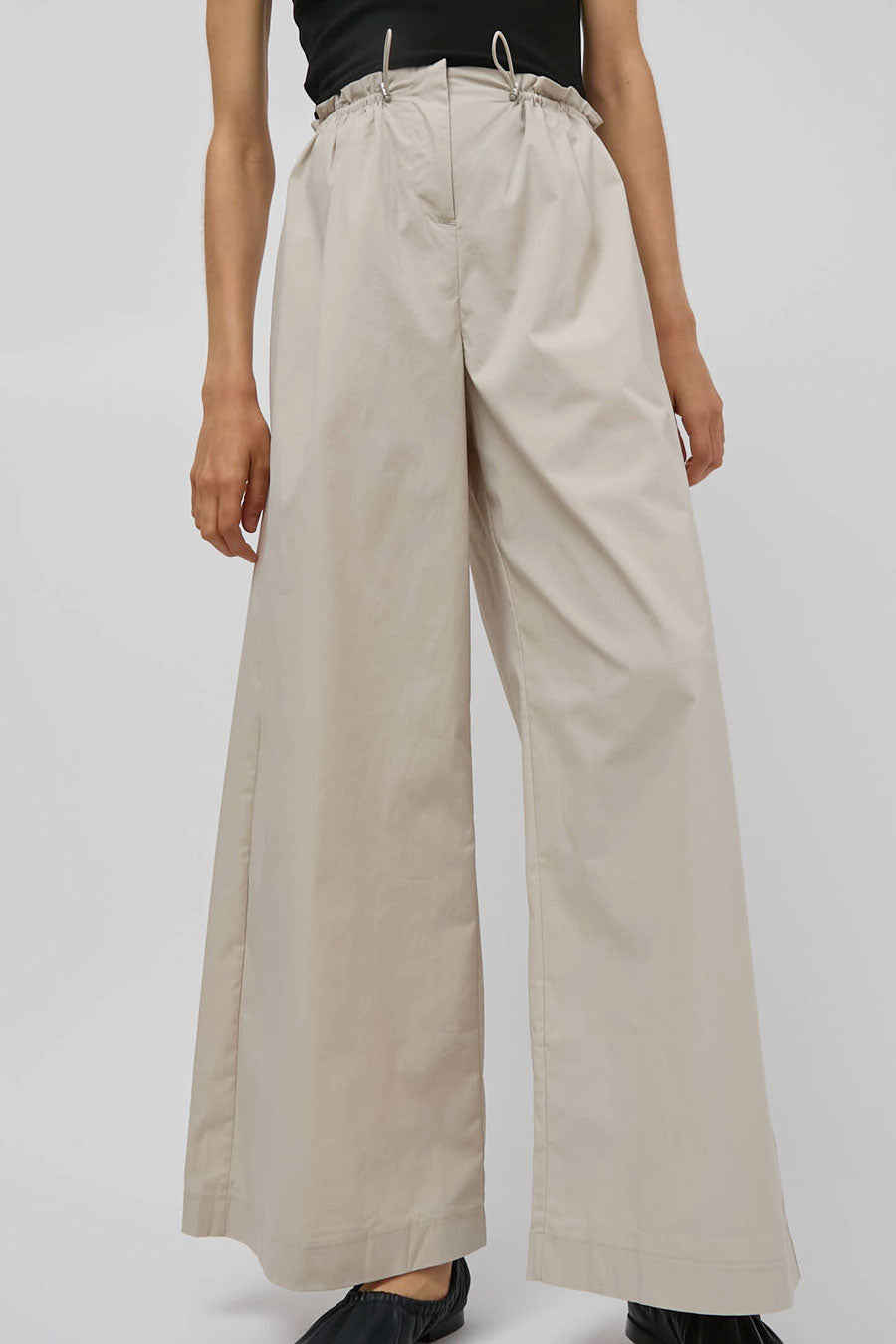St. Agni Petit Paperbag Waist Pants in Creme