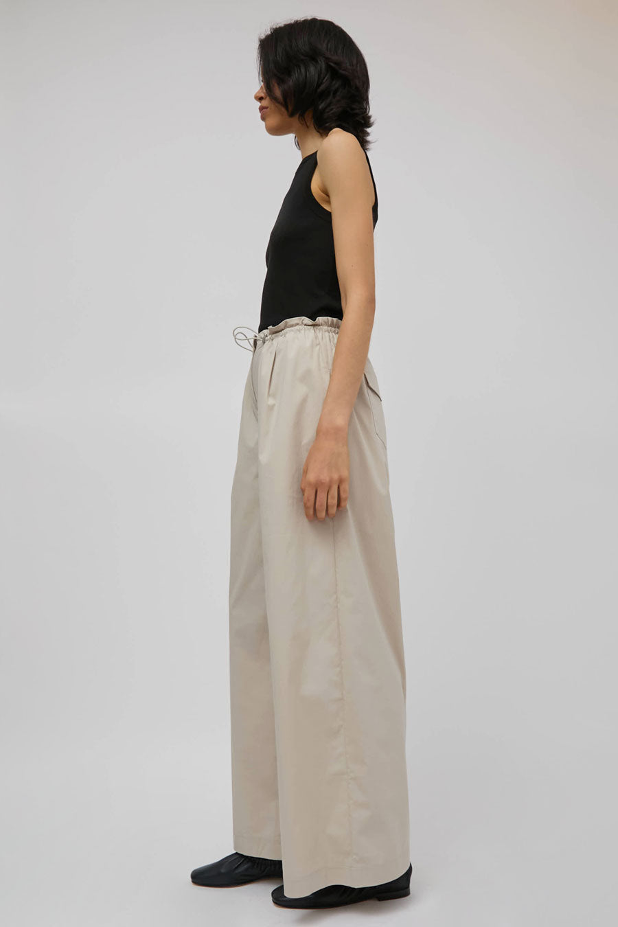St. Agni Petit Paperbag Waist Pants in Creme
