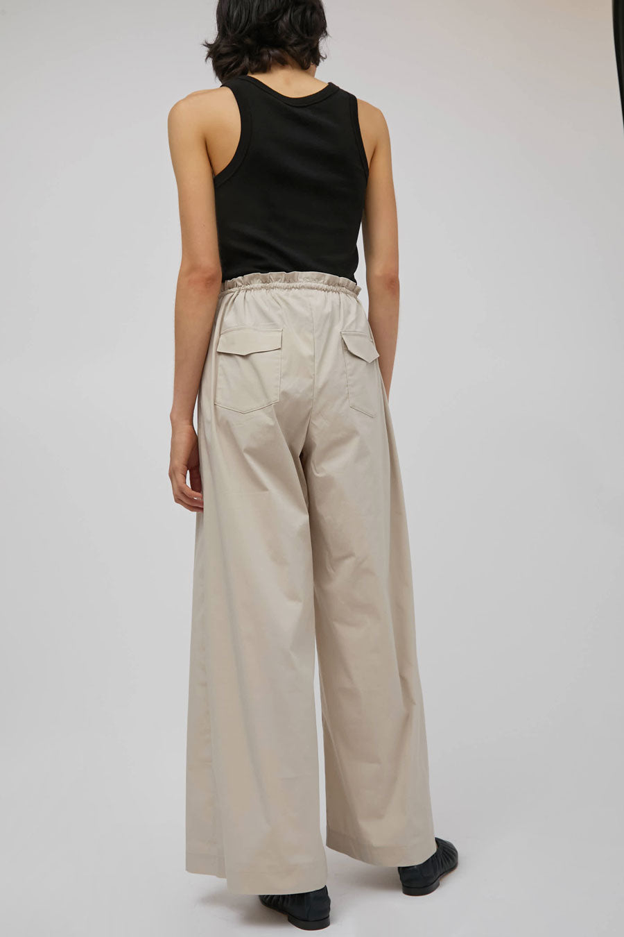 St. Agni Petit Paperbag Waist Pants in Creme