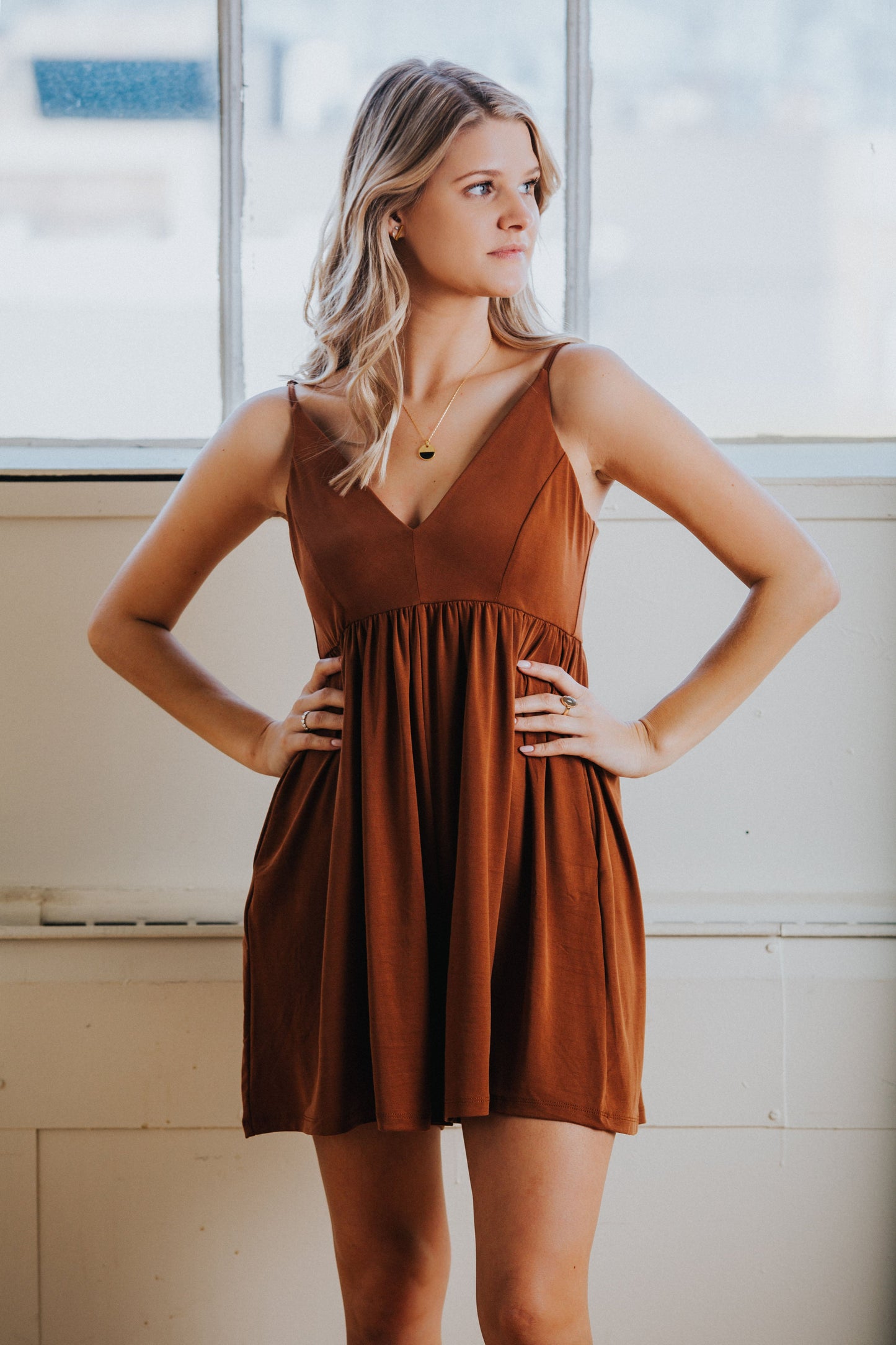 Yelena Romper in Camel