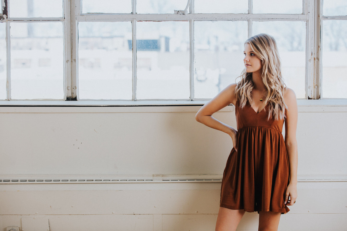 Yelena Romper in Camel
