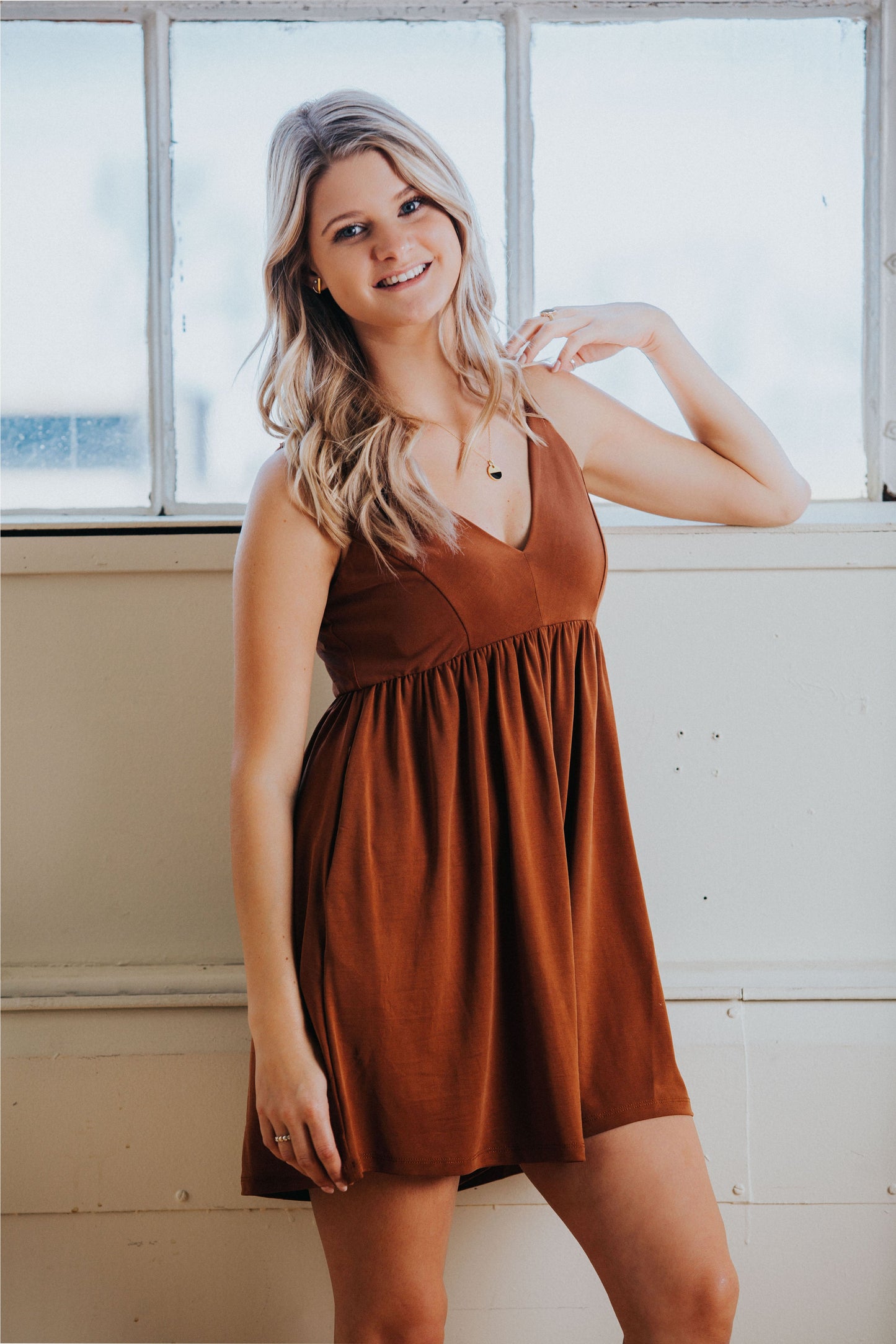 Yelena Romper in Camel