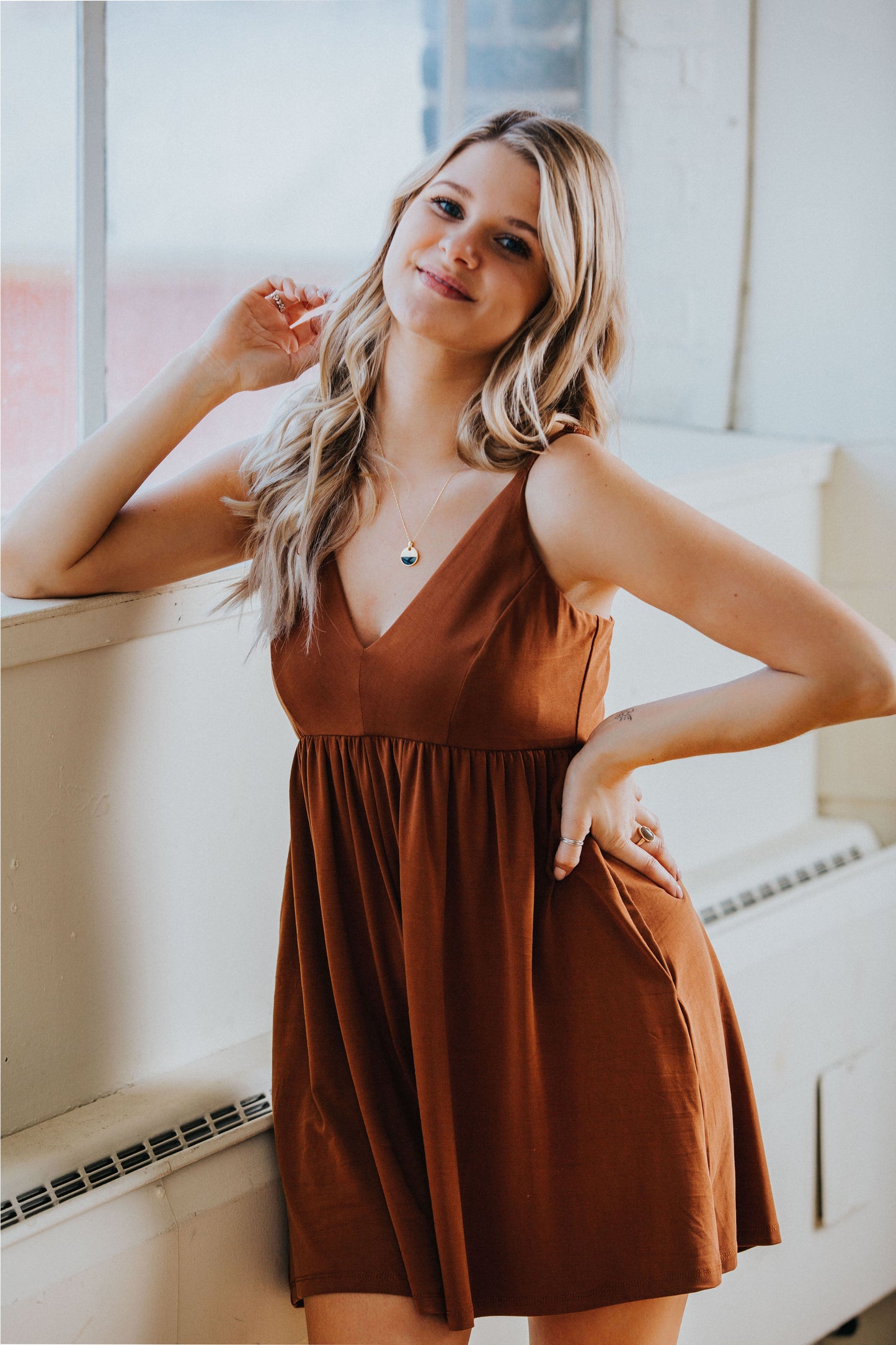 Yelena Romper in Camel