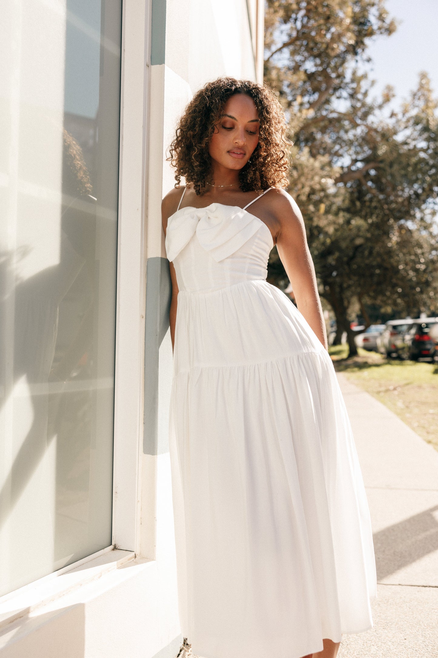 Maeve Midi Bow Dress - Ivory