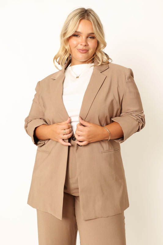 Noelle Oversized Blazer - Light Brown