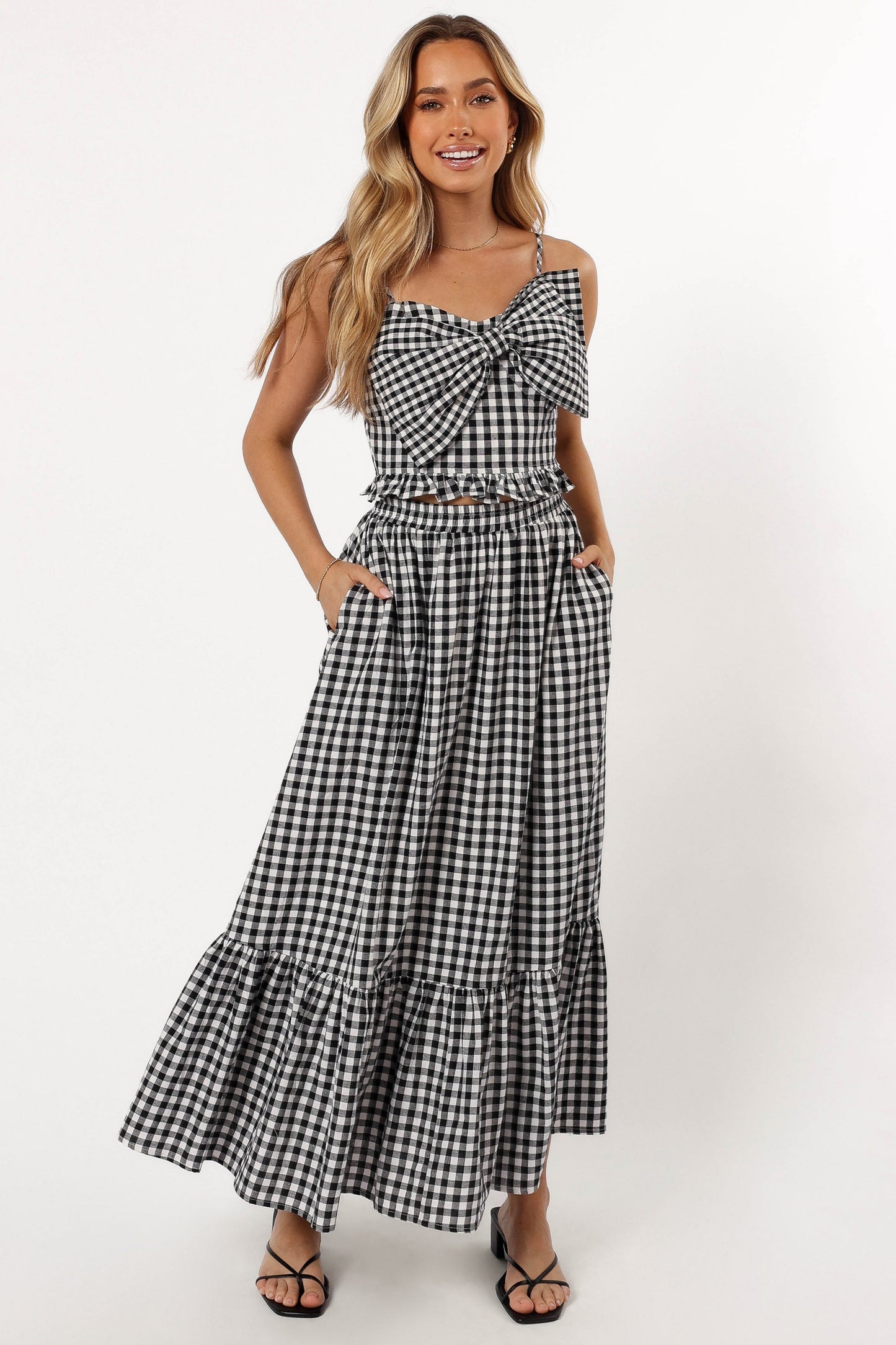 Bambi Top - Black Gingham