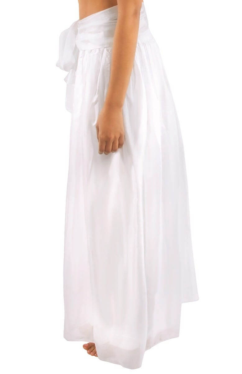 Silk Long Skirt with Sash